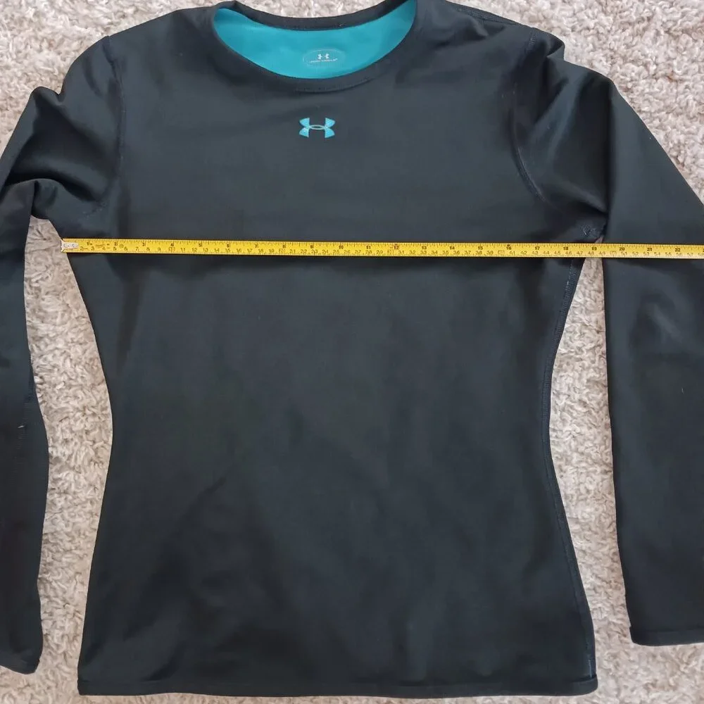 Under Armour Women's Reversable Fitted Shirt Size Medium Teal Black Athletic - Picture 7 of 9